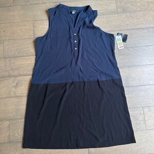 Blue and black dress